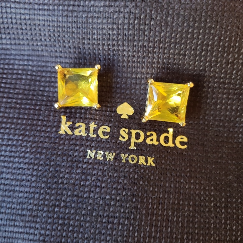 Kate Spade Yellow Square Cut Post Earrings